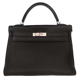 Hermès Hermes Kelly Black Togo con Gold Hardware 32