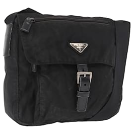 Borsa a Spalla PRADA Nylon Nero Argento Autentica 163806