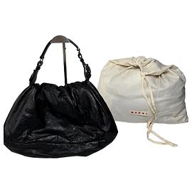 Borsa a mano in pelle vegana Marni vintage nera