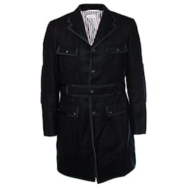 Thom Browne, abrigo trench negro