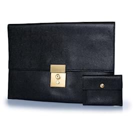 Clutch in pelle martellata con portafoglio Thom Browne