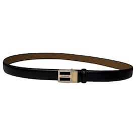 Cinturón de cuero vintage Givenchy negro
