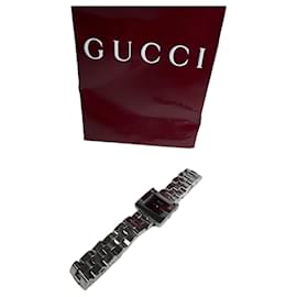 Reloj de cuarzo metálico vintage Gucci plateado