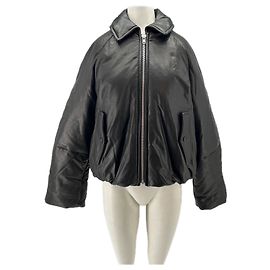 Polo Ralph Lauren Schwarze Lederjacke aus Wolle