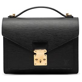 Louis Vuitton Monceau 28 aus schwarzem Epi