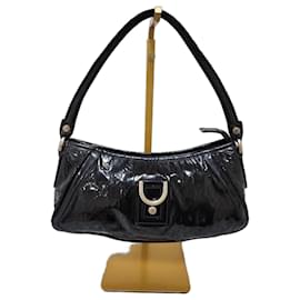 Borsa a spalla in pelle verniciata D-Ring Abbey di Gucci nera