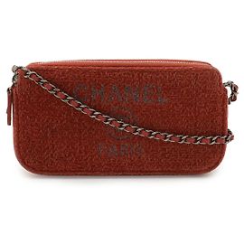 CHANEL Deauville Velour 2way Shoulder Bag