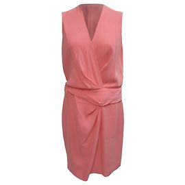 Vestido de longitud media con efecto envolvente en triacetato rosa de Diane Von Furstenberg