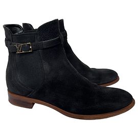 Louis Vuitton Leder Stiefeletten Schwarz