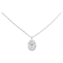 Autre Marque Collana con croce di diamante in oro bianco Au750