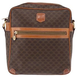 Céline Sac à épaule Celine Vintage Macadam en toile et cuir
