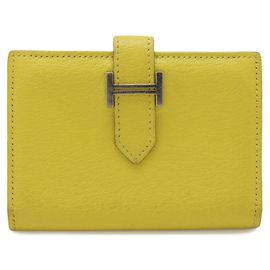 Portacarte Bearn di Hermès in Giallo Lime