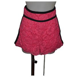 Shorts de renda e algodão rosa Philosophy di Lorenzo Serafini Tamanho 38