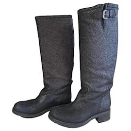 Botas altas texturizadas Free Lance negras