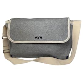 Comme Des Garcons Borsa in Lino di Lana Vintage Comme Des Garçons Grigio Bianco Blu Marino