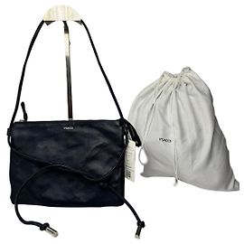 Borsa multifunzionale in pelle vintage Yohji Yamamoto blu navy