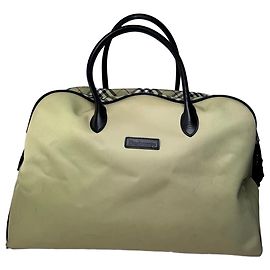 Borsa duffel vintage Burberry nera e gialla