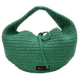 Borsa hobo media Olivia in rafia verde Khaite