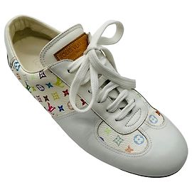 Sneaker aus Canvas und Leder mit weißem Multi-Monogramm Louis Vuitton x Takashi Murakami