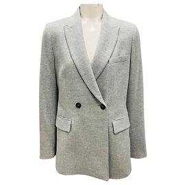Blazer de cachemira y lana gris piedra Peserico