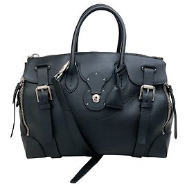 Borsa Soft Ricky 33 in pelle nera Ralph Lauren