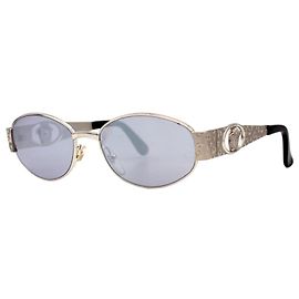 Gianni Versace Silver Metal Medusa Blue Tinted Sunglasses S50