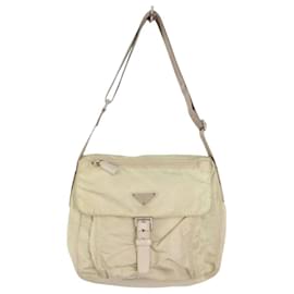 Beige Tessuto Nylon Logo Umhängetasche von Prada