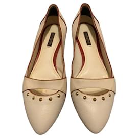 Sapatilhas Louis Vuitton de couro creme Tamanho 39.5