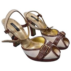 Dolce & Gabbana Absatzsandalen Leder Mehrfarbig 38