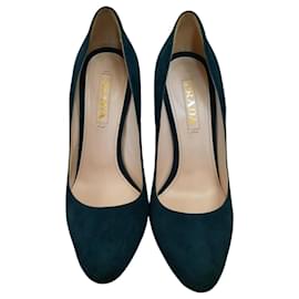 Décolleté Prada in pelle verde 38,5