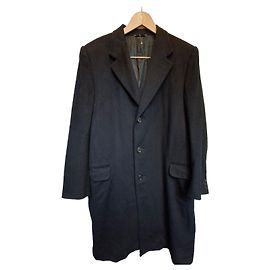 Cappotto lungo in lana e cashmere nero di Lanvin