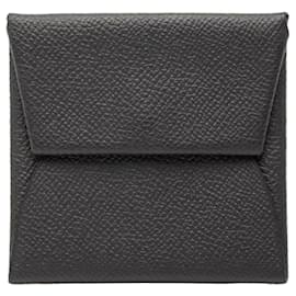 Porte-monnaie Bastia Hermès en cuir Epsom noir