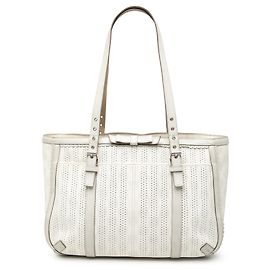 LOEWE Weiße perforierte beschichtete Canvas-Tasche