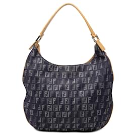 Borsa hobo in denim Zucchino blu Fendi