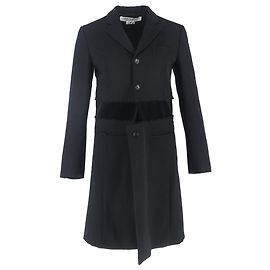 Comme Des Garcons Abrigo de lana negra de un solo botón con paneles de Comme Des Garçons