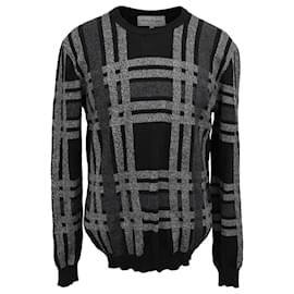 Maglione a quadri Salvatore Ferragamo in lana nera