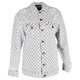Chaqueta de mezclilla con estampado de tablero en algodón gris Alexander Wang Daze