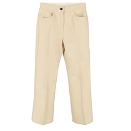 Pantalones rectos de lana crema Jil Sander