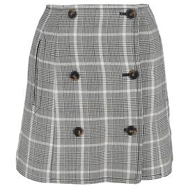 Stella Mc Cartney Falda mini de cuadros con botones Alexandra de Stella McCartney en lana negra