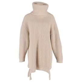 Balenciaga Strickpullover mit Rollkragen aus beigem Baumwoll