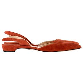 Paul Andrew Rhea 15 Slingback Ballerinas aus orangefarbener Wildleder