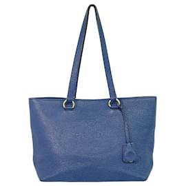 Borsa tote in pelle con logo impresso Prada