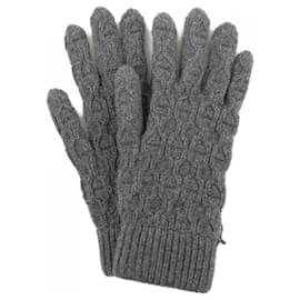 Guanti caldi in cashmere grigio Hermès