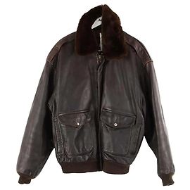 Autre Marque Giacca di pelle marrone