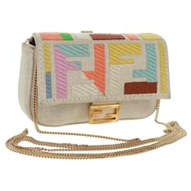 FENDI Charm Micro Bucket in Tela Zucca Multicolore Oro Auth 163112SAM - Fendi