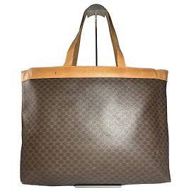 Céline Bolsa tote de couro monograma Triomphe vintage Celine Paris marrom
