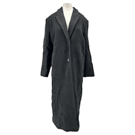 Autre Marque Abrigo gris con cuello desmontable