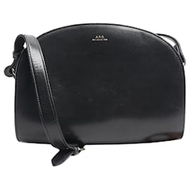 Borsa a spalla in pelle demi-lune nera - Apc