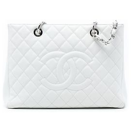Borsa Grande da Shopping in Caviale Bianco Chanel