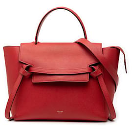 Belt bag in pelle di vitello micrograna rossa Celine - Céline
